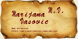 Marijana Vasović vizit kartica